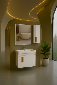 روشویی کابینتی لوکس در دکوراسیون حمام مدرن با طراحی شیک و کاربردی